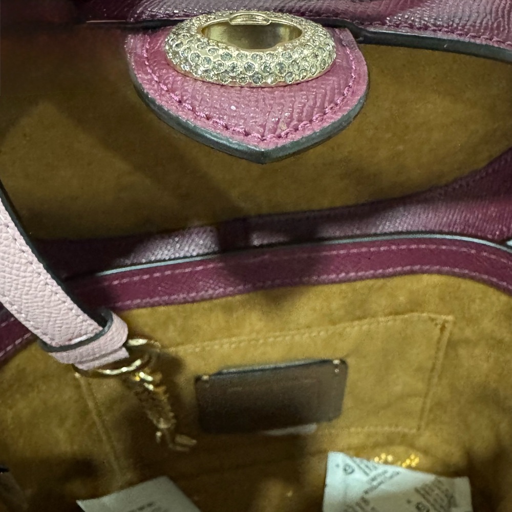 Coach Burgundy Mini Top-Handle Vanity Bag with Gold Hardware - Picture 4 of 4